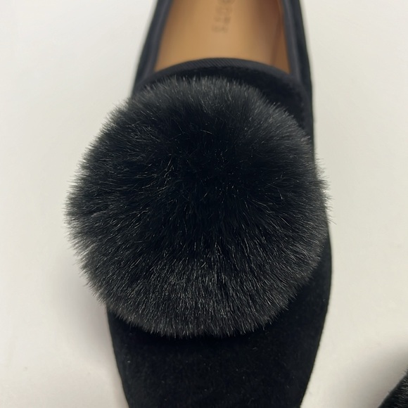 Talbots Black Stella Pom Velvet Flats | US 6 - Picture 4 of 4